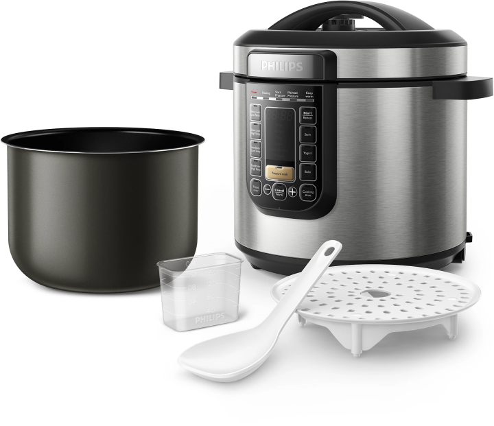 Philips%20Multicooker%20%20HD2237%20Viva%20Collection%20All-in-One%20%E2%80%93%20ProCeramic+%20Pot,%206L%20Capacity,%201300W,%207%20Pressure%20Cooking%20Modes,%20Slow%20Cook,%20Saute/Sear,%20Multi-Cook%20Programs,%20Automatic%20Keep%20Warm%20for%2012%20Hours%20-%20Image%202