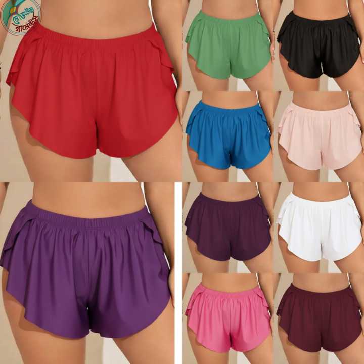 Ladies Silk Elastic Waist Shorts | Lightweight & Breathable