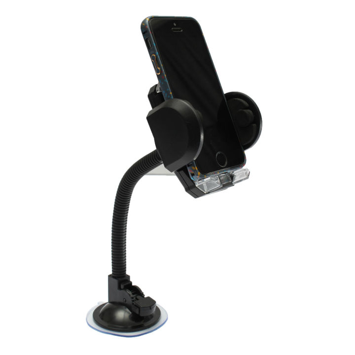 Universal Suction, Flexible Neck Mount In Car cell and PDA Holder