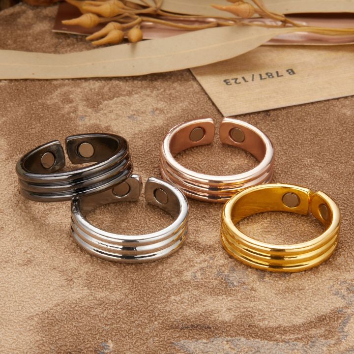 Magnetic Therapy Lose Weight Rings For Men Fashion Health Care Jewelry Gift Keep Slim Stylish Metal Minimalist Finger Ring