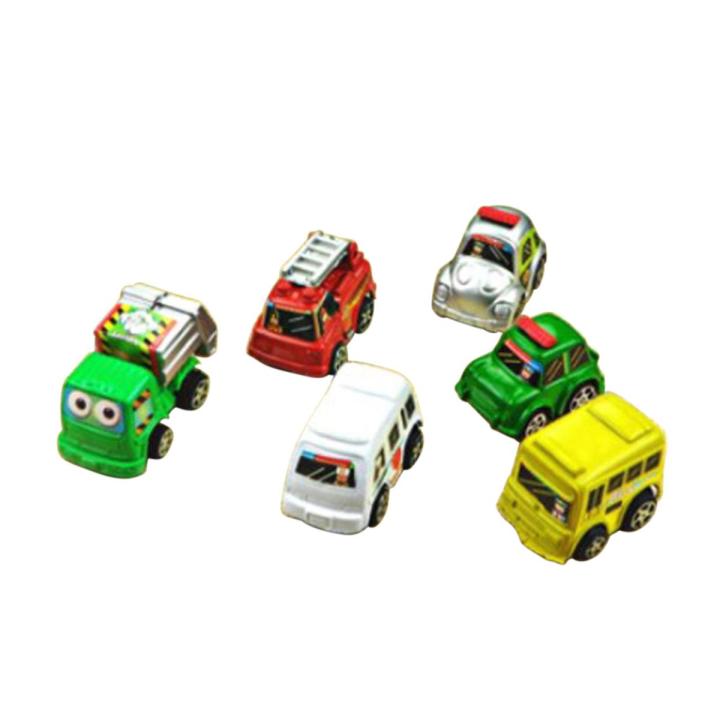 বাচ্চাদের জন্য 6 পিস মিনি পুলওভার কার খেলনা সেট - car toy