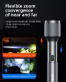 PHILIPS 24W Zoomable LED Flashlight Torch 1100LM, 3000mAh Rechargeable Torch Light, Aluminum Alloy Handheld Flash Light for Home, Camping, Hiking, Emergency. 