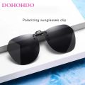 DOHOHDO New Men Women Clip On Sunglasses Polarizing UV400 Protention Vintage Clip Polarized Glasses Night Vision Driving Goggles.