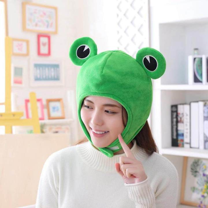 Cute%20Plush%20Frog%20Hat,%20Winter%20Scarf%20Cap,%20Ears%20Winter%20Ski%20Hat,%20Full%20Headgear%20Novelty%20Party%20Dress%20up%20Cosplay%20Costume,%20Green%20-%20Image%204