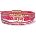 17 Styles Premium Color Matching Bracelet Multilayer Woven Leather Bracelet For Women Double Loop Magnet Buckle Hand Ornaments. 