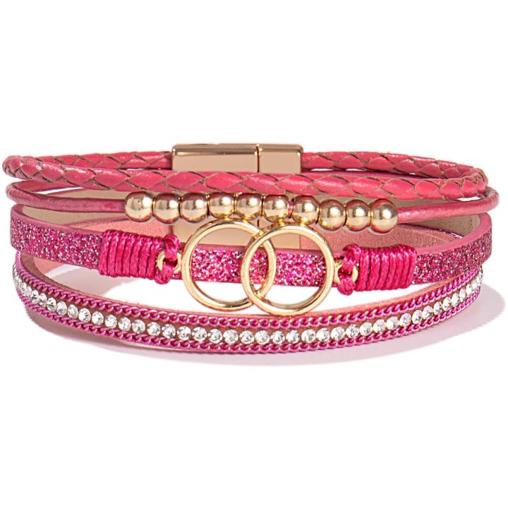 17%20Styles%20Premium%20Color%20Matching%20Bracelet%20Multilayer%20Woven%20Leather%20Bracelet%20For%20Women%20Double%20Loop%20Magnet%20Buckle%20Hand%20Ornaments%20-%20Image%207