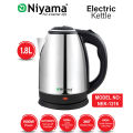 Electric Kettle Model NEK-1216 stainless steel body Osaka Japan technology silver color.