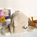 Fashion Women Mini Backpack Solid Color Corduroy Small Backpacks Simple Casual Student Bookbags Traveling Backpacks 2023 New. 