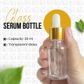 30ml Clear Transparent Glass Dropper Bottle with Golden White Cap - Perfect for Essential Oils, Face & Beauty Serums. 