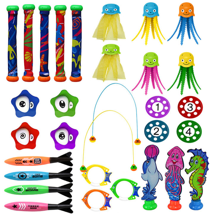 Toys%20Balls%20Cross-border%20Amazon%20Water%20Splash%20Diving%20Toys%20Kids%20Pool%20Treasure%20Hunt%20Diving%20Torpedo%20Water%20Ring%20Diamond%20Set%20Toys%20-%20Image%202