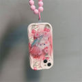 Phone Case For Compatible For iPhone 11 12 13 14 15 Pro Max 13 Mini 14 15 Plus Casing Fashion Cartoon Bracelet Chain Cute 3D Rabbit Flower Holder Clear Shockproof Back Cover TPU Silicone Soft.