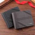 PU Men's wallet 12*1.5*9.5cm Short wallet Youth wallet for use Travel Business Gift Casual.