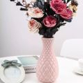 Nordic style diamond pattern vase fake plastic flower vase pot home decoratio(1psc) - Flower Vase.
