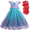 Fancy Mermaid Costume for Girls 4-10 Y Ariel Cosplay Birthday Princess Dress Halloween Carnival Party Gown Girls Mermaid Dress.