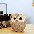 Owl Statues Home Decor Animal Sculpture Craft Durable Simulation Rattan Owl Figurine for Office Housewarming Gifts Drawing Room Anniversary. 