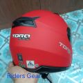 Torq Atom Mat Red Halfface Helmet With Sunvisor.. 