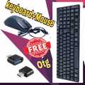 USB keyboard optical mouse- with free otg -combo pack.