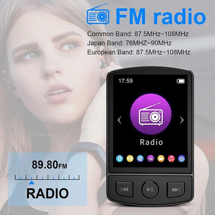 MP3%20Player%20Portable%20Sport%20Clip%20Walkman%20Button%20Bluetooth-Compatible%205.2%20Wearable%20Music%20Player%201.8inch%20Screen%20for%20Sport%20Running%20-%20Image%202