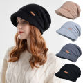 Winter Women Ear Protection Skullies Cap Warm Knitted Pile Hat Fashion Plush Baggy Slouchy Beanie Thick Velvet Windproof Bonnet.
