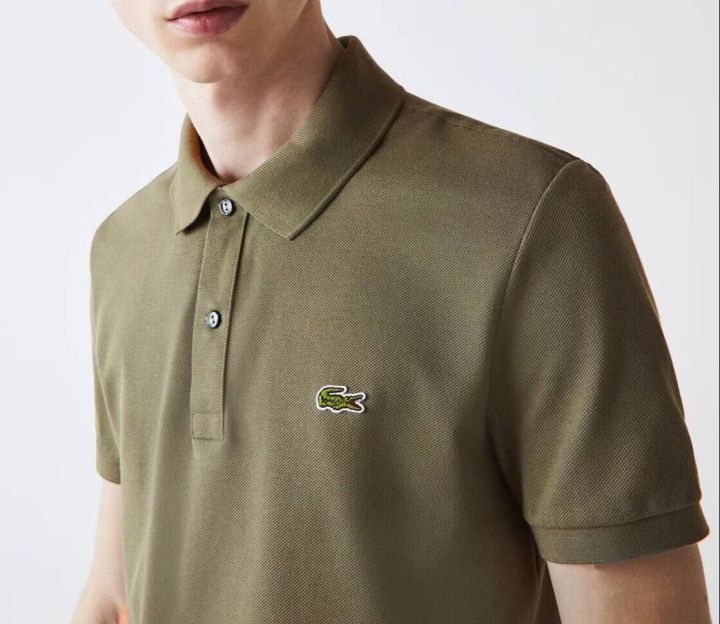 Men'S%20Custom%20Slim%20Fit%20Pony%20Embroidered%20Short-Sleeved%20Polo%20Shirt-%20Olive%20-%20Image%202
