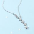 Silver color necklace ladies elegant chain necklace fashion stars tassel sterling silver jewelry round r necklace.