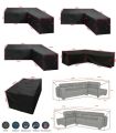 Multi Size Black Outdoor Garden Furniture Corner Sofa Cover Waterproof Black Furniture Dustproof Outdoor Table Cover.