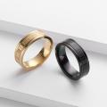 European and American cross-border titanium steel 6mm roman numeral ring fashion men's tide ring corroded stainless steel ring women.