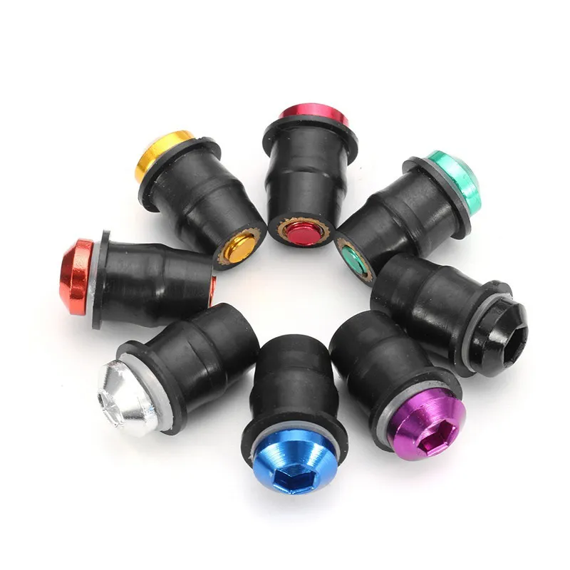 Yibid 5mm 10pcs Black Universal Motorcycle Spike Bolts Screws Windscreen Windshield M5 Screw Fairing License Plate Mounting Kit Nuts For Suzuki...