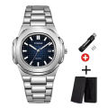 【NShisasN】2023 Originate Luxury Watch Business Waterproof Male Clock Luminous Date Stainless Steel Square Quartz Men Watch reloj hombre. 