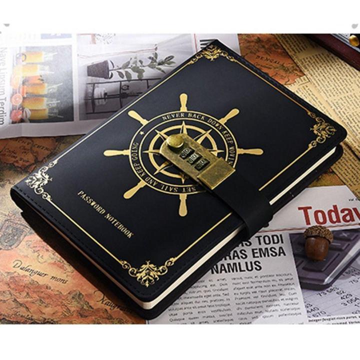 Secure%20Notebook%20Sailor's%20Voyage%20Password%20Notebook%20Leather%20Cover%20Password-locked%20Locked%20Diary%20book%20A5%20Size%20Thick%20Pages%20Password%20-%20Image%207