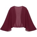 Womens 3/4 Sleeve Chiffon Cardigan Bolero Elegant Summer Ladies Wedding Wraps Shrug Bridal Bolero Long Shawl Evening Cover Up.