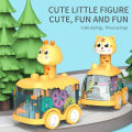 Press Gear Car Children's Toy Car Pull Back Boy Children Inertial Car Puzzle Animals Car. 