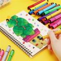 12/24 colors set AIHAO Colored pen colored seal stamp washable markers seal watercolor pen thick head brush drawing pen tool set students children stationery gift. 