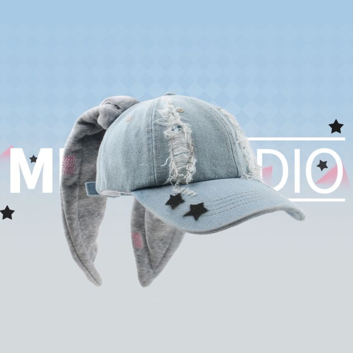 %E3%80%90Worldwide%20Delivery%E3%80%91%20Kpop%20Newjeans%20Graffiti%20Hat%20HANNI%20Same%20Style%20Rabbit%20Ears%20Cap%20Korean%20Fashion%20Duck%20Hat%20Denim%20Wash%20Hat%20-%20Image%209
