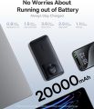Baseus NOMOS Series 65W 20000mAh Power Bank with Built-in Retractable Type-C Cable, Laptop Portable Charger Built-in Retractable USB C Cable, Fast Charging Battery Pack for Steam Deck, MacBook Pro, iPad, iPhone 16/15 Series, Samsung S23 S22.