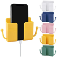 1pcs Wall Mounted Organizer Storage Box Remote Control Mounted Mobile Phone Plug Wall Holder Charging Multifunction Holder Stand. 