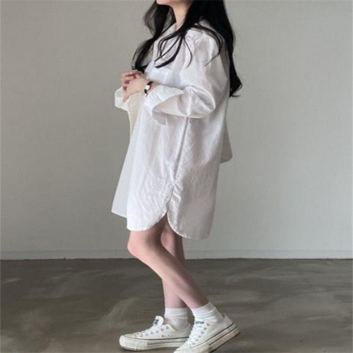 Korean%20Style%20Simple%20Elegant%20Lapel%20Shirt%20Dress%20Women's%20French%20Style%20Loose%20Casual%20Bandage%20Dress%20Inner%20Wear%20Shirt%20Dress%20-%20Image%203