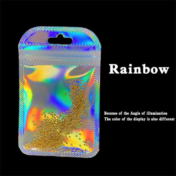 thicken%20Iridescent%20bags%20Transparent%20Iridescent%20finish%20Plastic%20seal%20bags%2050pcs%20pack%20closure%20Jewelry%20display%20bags%20for%20Retail%20-%20Image%204
