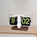 Digital Flip Down Clock Wood Base Retro Design Automatic Page.