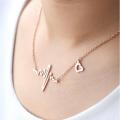 Exclusive Heart beat ECG Alloy Necklace for Women. 