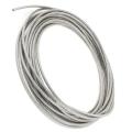 6mm Dia Steel PVC Coated, Flexible Wire Rope Cable 10 Meters Transparent + Silver. 