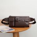 Shanda Crocodile Chest Bag Multi-Functional Large Capacity Waist Bag Casual Shoulder Messenger Bag Men's Bags Trendy Fashion Outdoor. 