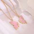 Trendy 2 Pcs/set Butterfly Necklace for Couple Gift - Butterfly Pendant Card Necklaces for Girls Simple Stylish - Chain Necklace for Women New Collection - Gifts for Best Friend.. 