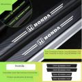 4Pcs 4D Carbon Fiber Luminous Glow in Dark Anti Scratch Car Door Protective Stickers For HONDA.