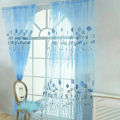 OIMG Fine Workmanship Window Treatment Wear Resistant Polyester Flower Pattern Rod Pocket Sheer Curtain Panel For Home. 