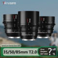 7artisans 35mm 50mm 85mm T2.0 Full Frame Ultra-long Focus Cine Lens for Camera Studio Photography with E X Z RF M M43 L Mount.