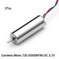720 Motor 720 48000RPM DC 3.7V 7x20mm Magnetic Micro Motor High Speed With 2 Wire Cables For 55mm Fan DIY.