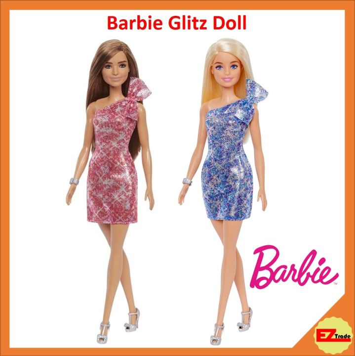 Babrie%20T7580%20Glitz%20Doll%20Assortment%20Barbie%20Blonde%20Hair%20Blue%20Eyes%20with%20Short%20Blue%20Sequins%20Mini%20Dress%20and%20Silver%20Platform%20Shoes%20-%20Image%206