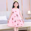 Children's and Girls' Sleeveless Cotton Silk Princess Tank Top Dress Summer Skirt. 