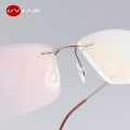 UVLAIK Classic Mens Pure Titanium Rimless Glasses Frames Myopia Optical Frame Ultra-light Titanium Frameless Eyeglasses Frame.